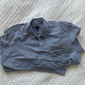 JCrew Gingham blue and white button down